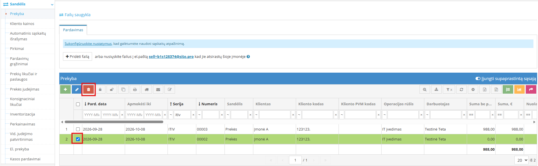Commissioning act deletion window